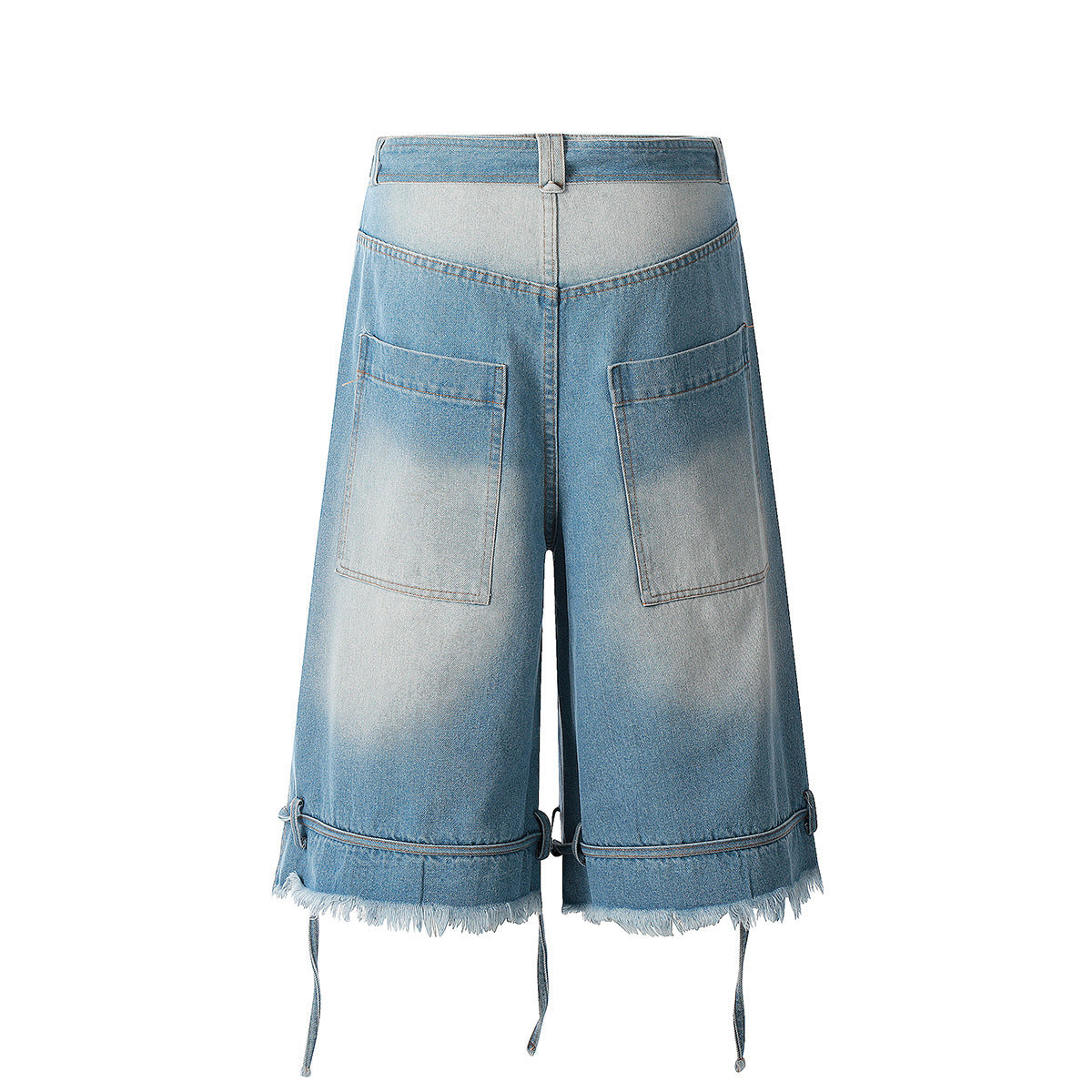 Summer Retro Washed Erosion Ripped Denim Shorts