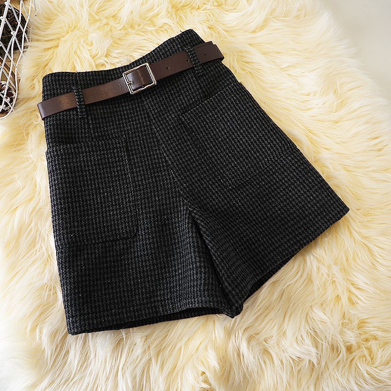 Fashionable All-match Slimming Woolen Wide-leg Pants
