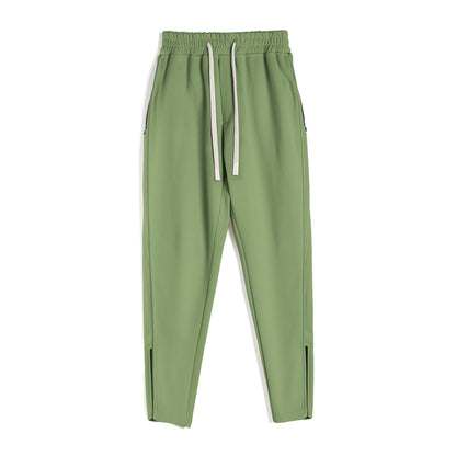 Slim Fit Leg Opening Zipper Ankle Banded Pants