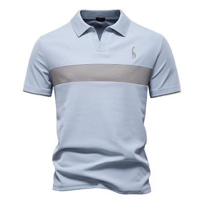 Deer Embroidered POLO Men's Lapel Short-sleeved T-shirt