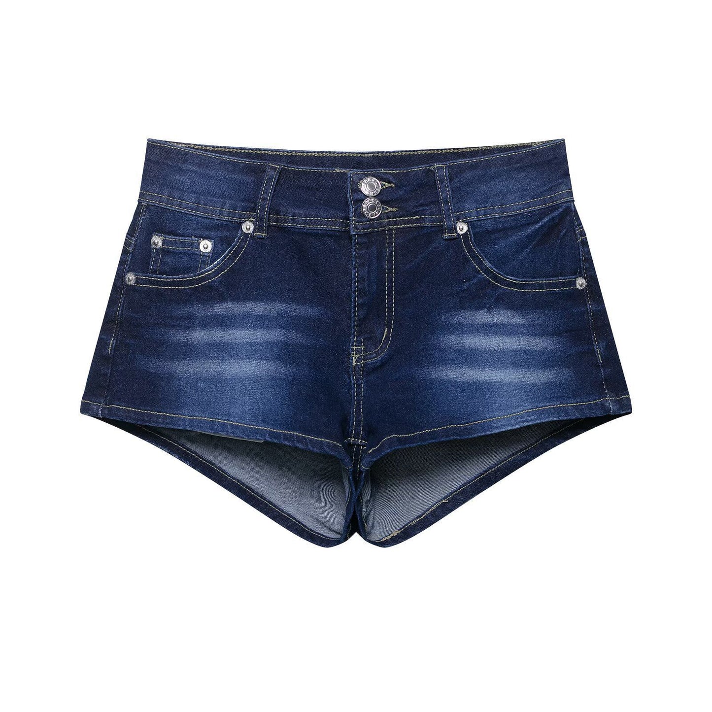 European And American Low Waist Navel Sexy Sweet And Spicy Shorts Slim Jeans For Women