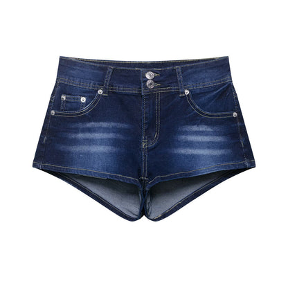 European And American Low Waist Navel Sexy Sweet And Spicy Shorts Slim Jeans For Women