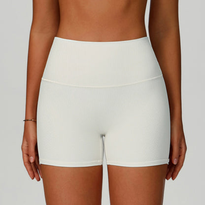Threaded Tight Yoga Shorts High Waist Hip Lift Sports Shorts