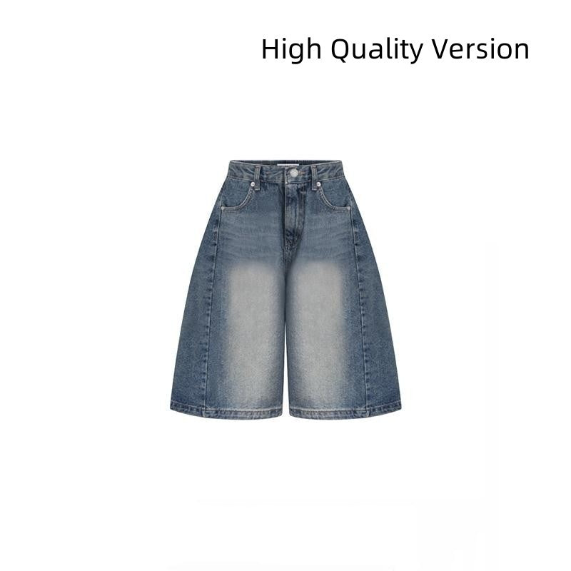 Cropped Jeans Women's Retro Wide Leg Shorts