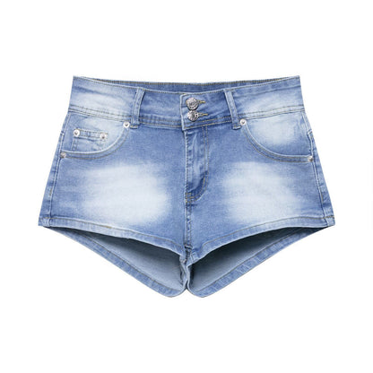 European And American Low Waist Navel Sexy Sweet And Spicy Shorts Slim Jeans For Women