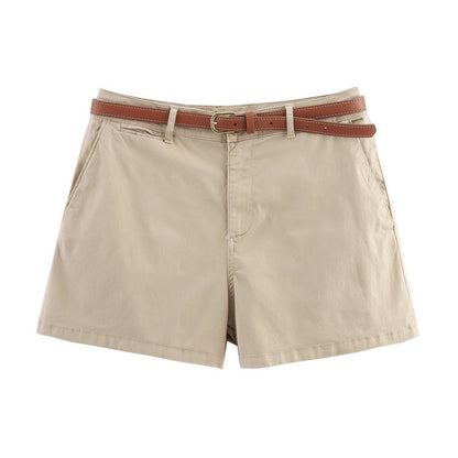New Summer Design Sense Versatile Belt Casual Shorts