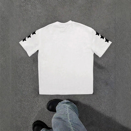 Personality Street Hip Hop Style Letter Pattern T-shirt Retro