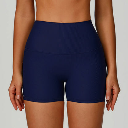 Threaded Tight Yoga Shorts High Waist Hip Lift Sports Shorts