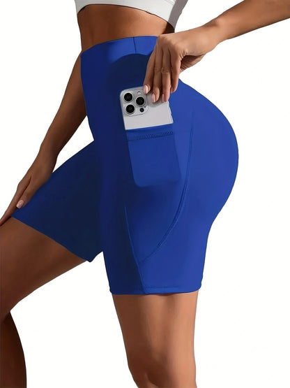 Plus Size Five-point Pocket Yoga Pants High Waist Hip Lift Sports Shorts