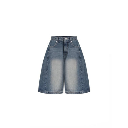 Cropped Jeans Women's Retro Wide Leg Shorts