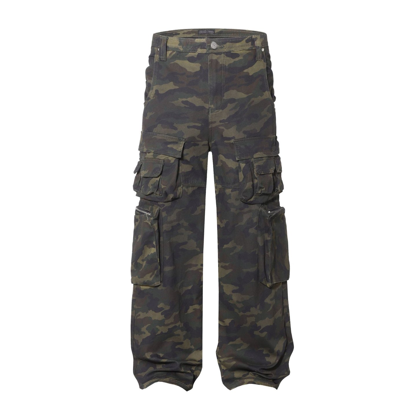 New Style Waste Soil Style High Street American Camouflage Workwear Wide Leg Pants