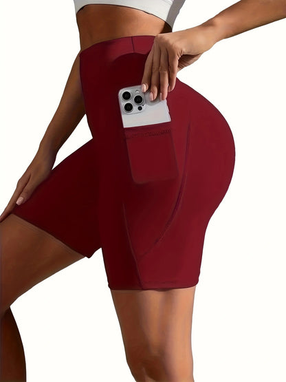 Plus Size Five-point Pocket Yoga Pants High Waist Hip Lift Sports Shorts
