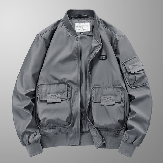 Pilot Jacket Men's Multi-bag Windproof Breathable Retro Coat Top