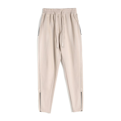 Slim Fit Leg Opening Zipper Ankle Banded Pants