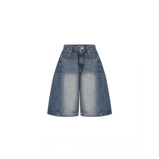Cropped Jeans Women's Retro Wide Leg Shorts