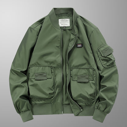 Pilot Jacket Men's Multi-bag Windproof Breathable Retro Coat Top