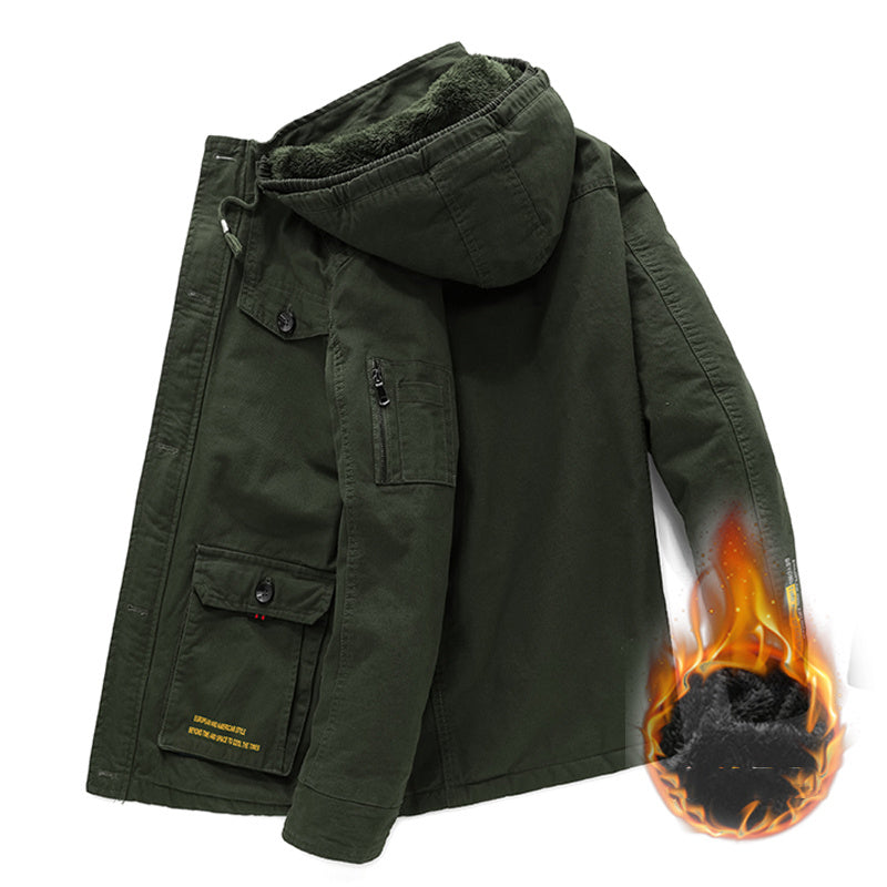 Men's Winter Plush Padded Jacket Tooling