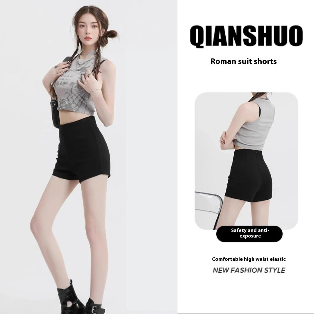 Casual All-matching High Waist Figure Flattering Shorts Women's Outer Wear
