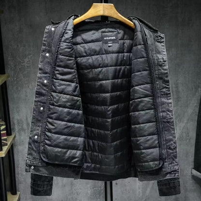 Cotton Denim Coat Men's Loose Detachable Thickened