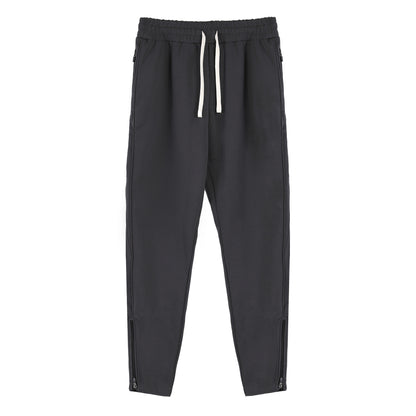 Slim Fit Leg Opening Zipper Ankle Banded Pants